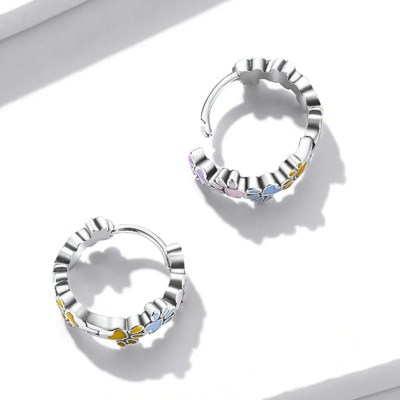 (image for) PANDORA Style Colorful Claws Hoop Earrings - BSE580 - View 4