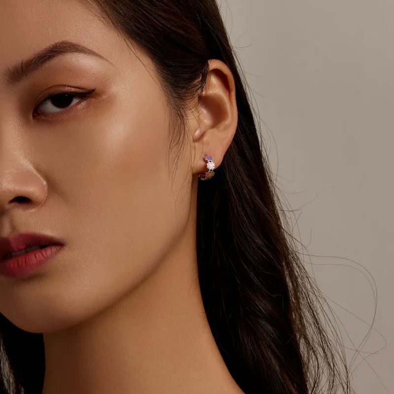 (image for) PANDORA Style Colorful Clover Hoop Earrings - SCE1343 - View 5