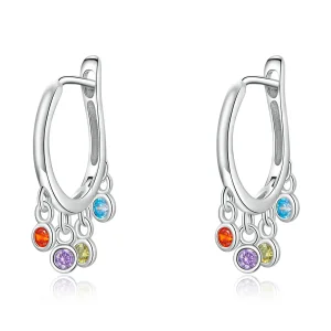(image for) PANDORA Style Colorful Hand Bell Hoop Earrings - BSE554