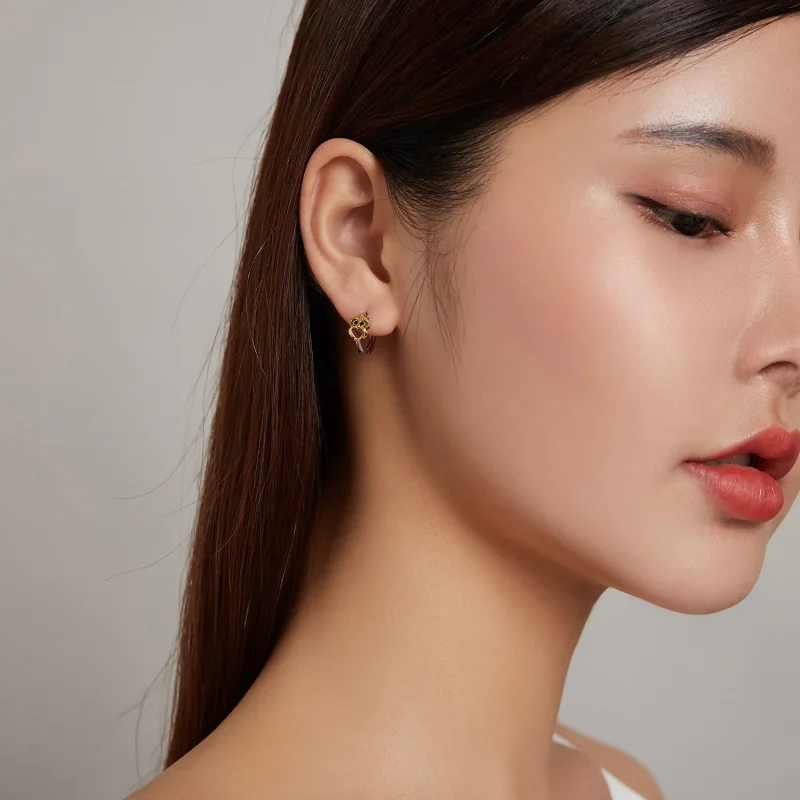 (image for) PANDORA Style Creative Owl Hoop Earrings - BSE505 - View 7