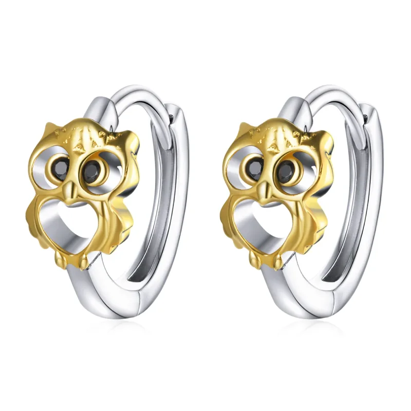 (image for) PANDORA Style Creative Owl Hoop Earrings - BSE505 - Product Image