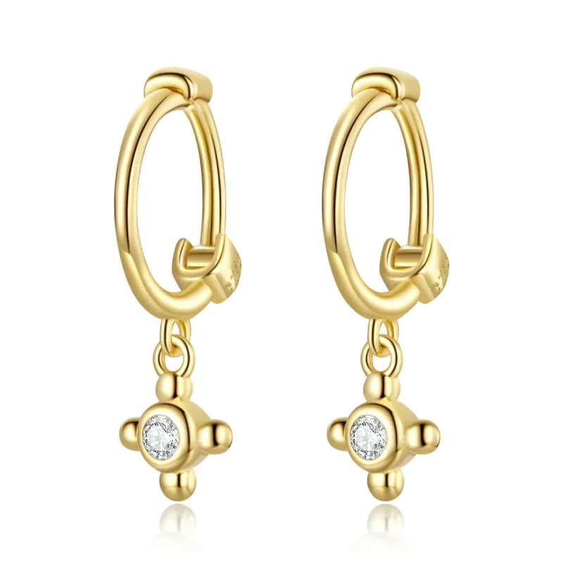 (image for) PANDORA Style Cross Hoop Earrings - SCE1253 - Product Image
