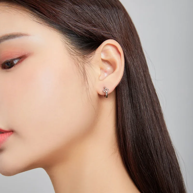 (image for) PANDORA Style Crown Hoop Earrings - SCE1040 - View 6