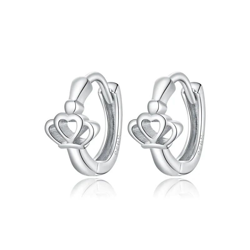 (image for) PANDORA Style Crown Hoop Earrings - SCE1040 - Product Image