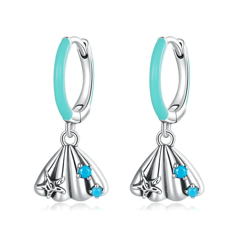 (image for) PANDORA Style Delicate Shell Hoop Earrings - SCE1407 - Product Image
