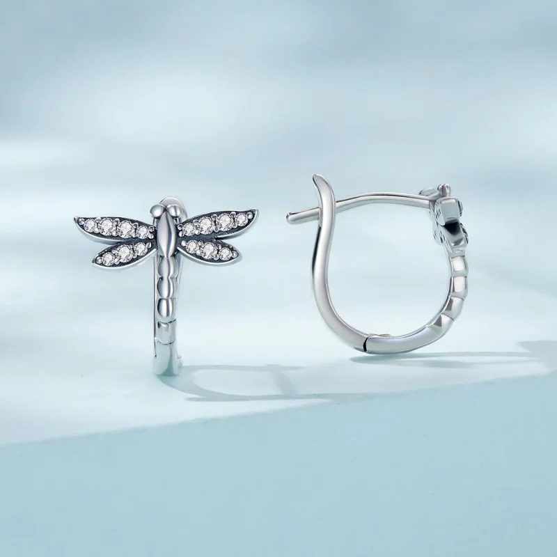 (image for) PANDORA Style Dragonfly Hoop Earrings - SCE1511 - View 2