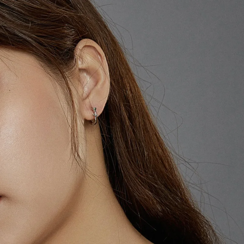 (image for) PANDORA Style Elegant Rose Hoop Earrings - BSE442 - View 7