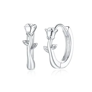(image for) PANDORA Style Elegant Rose Hoop Earrings - BSE442