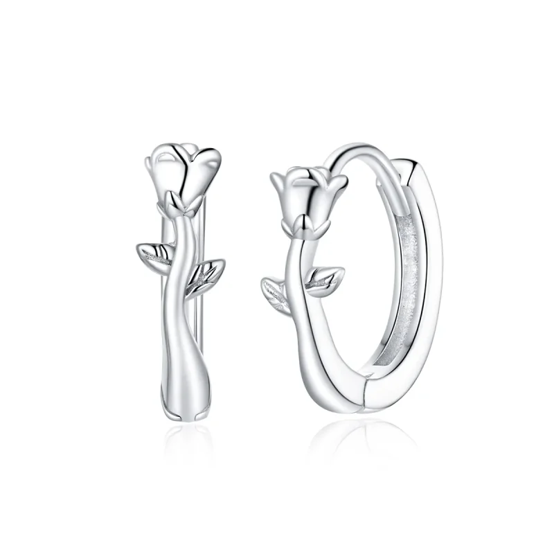 (image for) PANDORA Style Elegant Rose Hoop Earrings - BSE442 - Product Image
