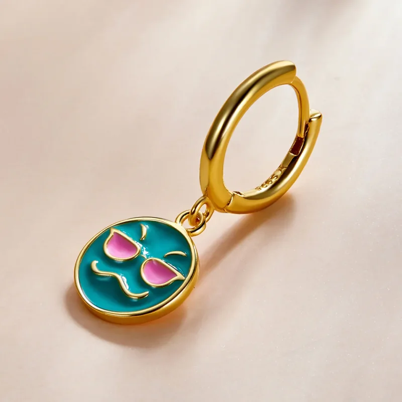 (image for) PANDORA Style Emoji - Cool Hoop Earrings - SCE1204-B - View 2