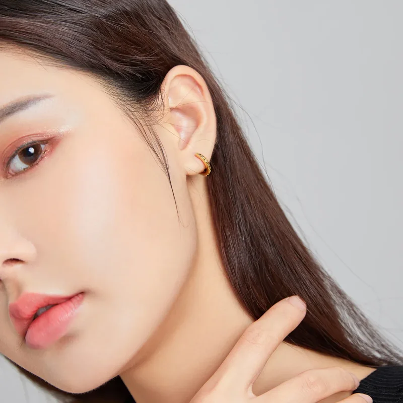 (image for) PANDORA Style Golden Gear Hoop Earrings - SCE1062 - View 6