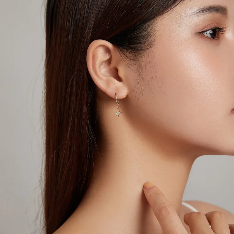 (image for) PANDORA Style Golden Moon Hoop Earrings - SCE1267 - View 7