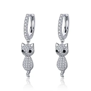 (image for) PANDORA Style Happy Cat Hoop Earrings - SCE519