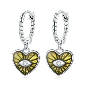 (image for) PANDORA Style Love Devil Eyes - Lemon Yellow Hoop Earrings - SCE1270-YE