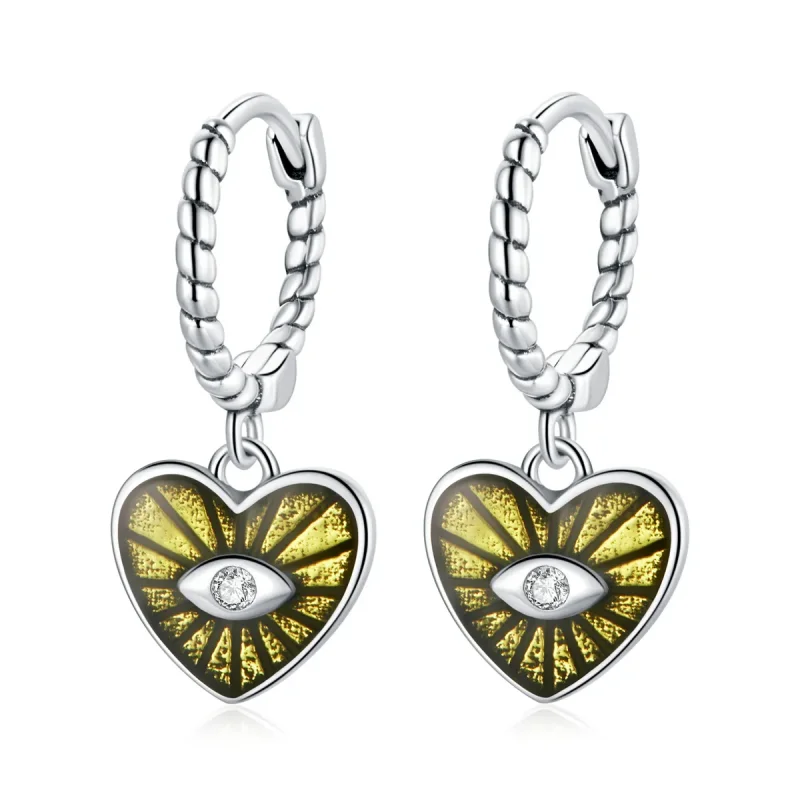 (image for) PANDORA Style Love Devil Eyes - Lemon Yellow Hoop Earrings - SCE1270-YE - Product Image