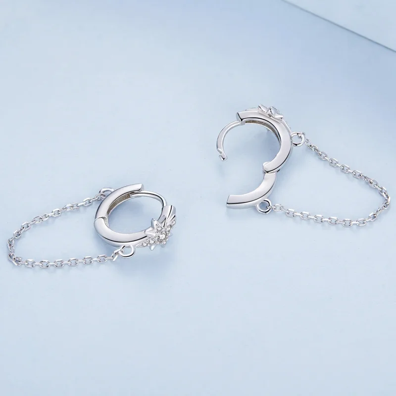 (image for) PANDORA Style Mans Star Hoop Earrings - BSE699 - View 4