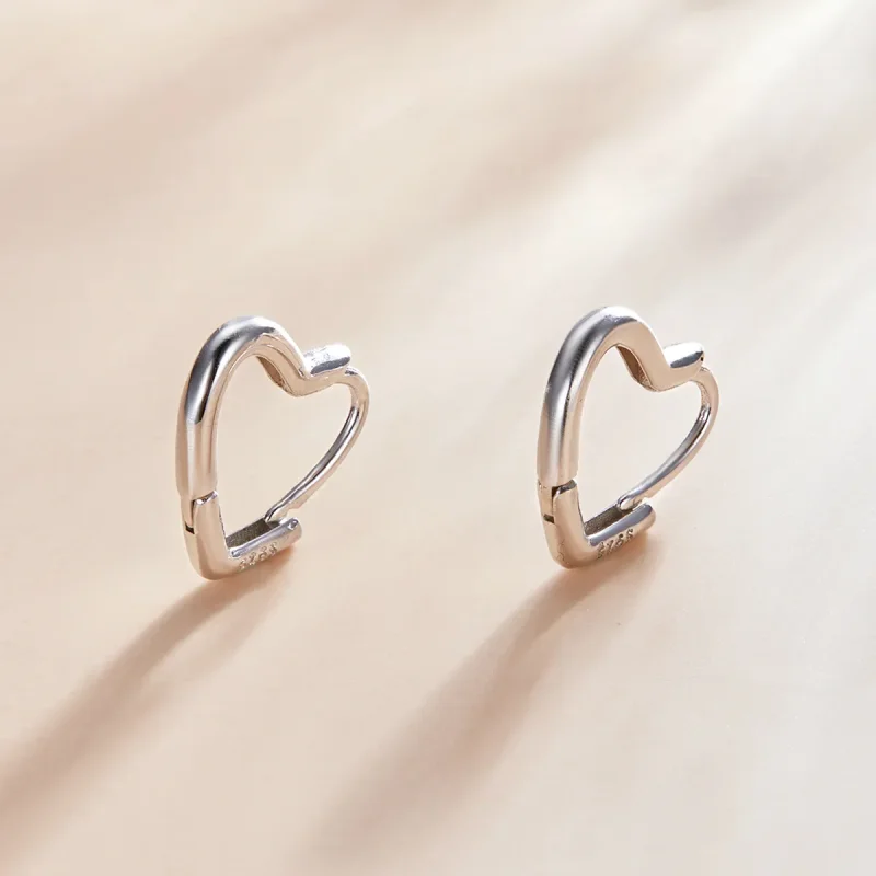 (image for) PANDORA Style Metal Heart Hoop Earrings - SCE1174-A - View 2