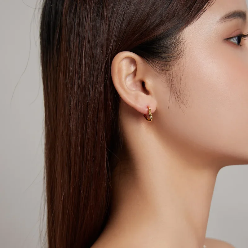 (image for) PANDORA Style Metal Heart Hoop Earrings - SCE1174-B - View 5