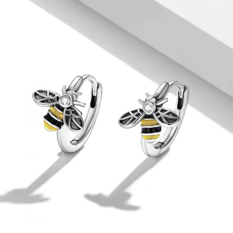 (image for) PANDORA Style Mini Bee Hoop Earrings - SCE1337 - View 2