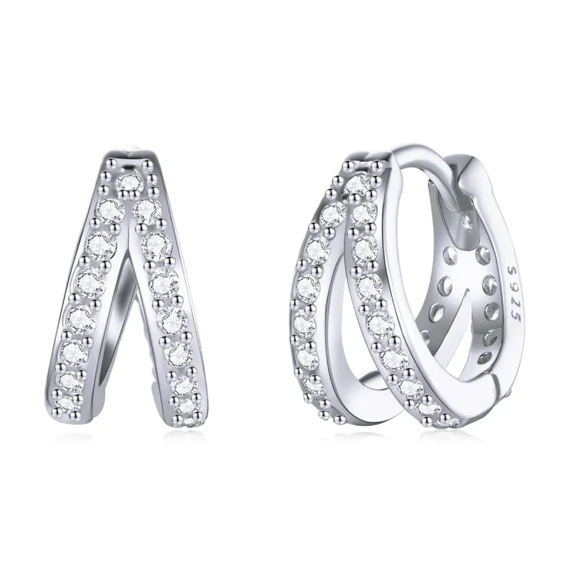 (image for) PANDORA Style Modern Woman Hoop Earrings - SCE1187-A - Product Image