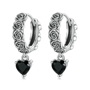 (image for) PANDORA Style Night Rose Hoop Earrings - BSE535