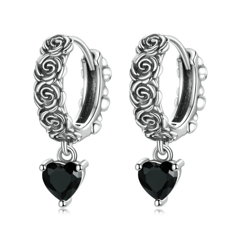 (image for) PANDORA Style Night Rose Hoop Earrings - BSE535 - Product Image