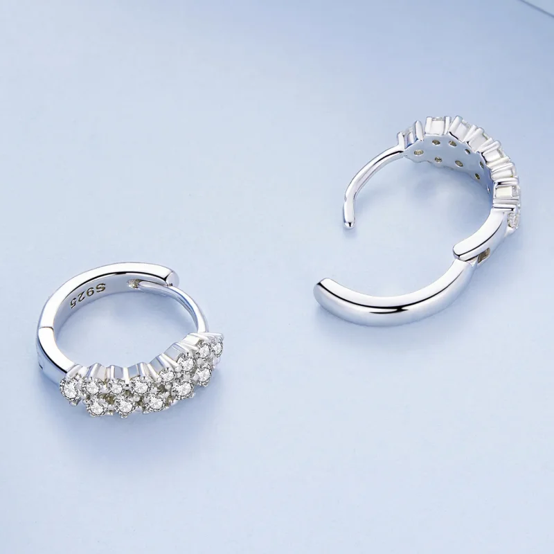 (image for) PANDORA Style Refined Zircon Hoop Earrings - BSE730 - View 4