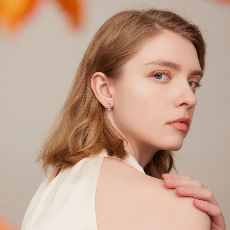 (image for) PANDORA Style Refined Zircon Hoop Earrings - SCE1460 - View 5