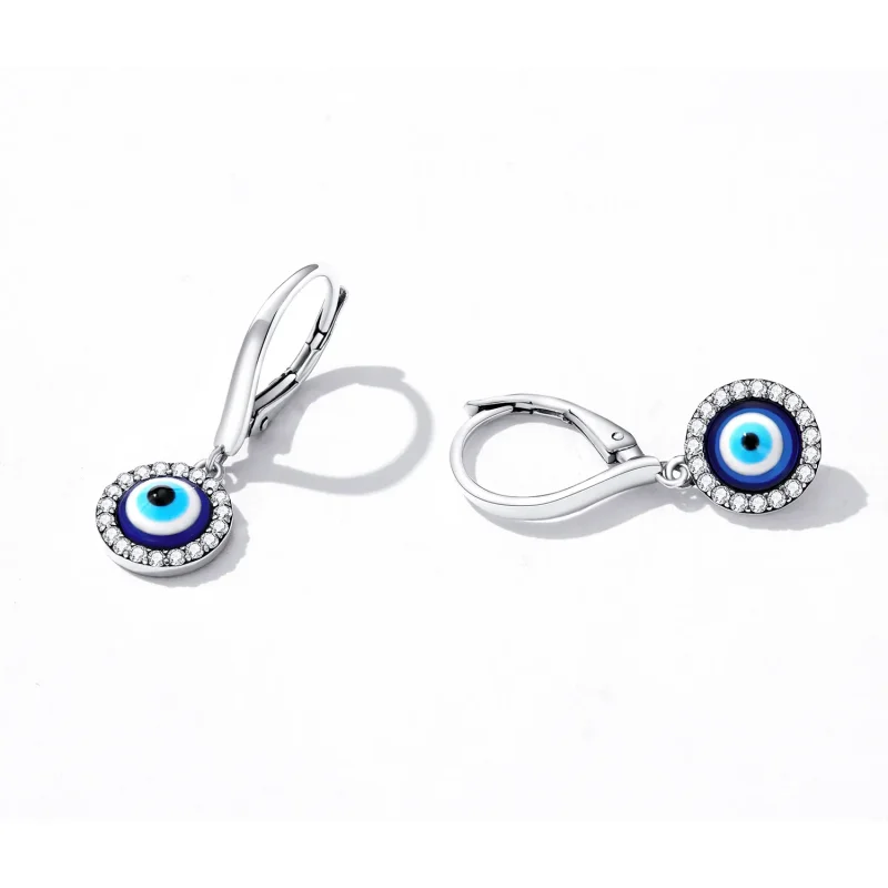 (image for) PANDORA Style Resin Devil Eye Hoop Earrings - BSE638 - View 2