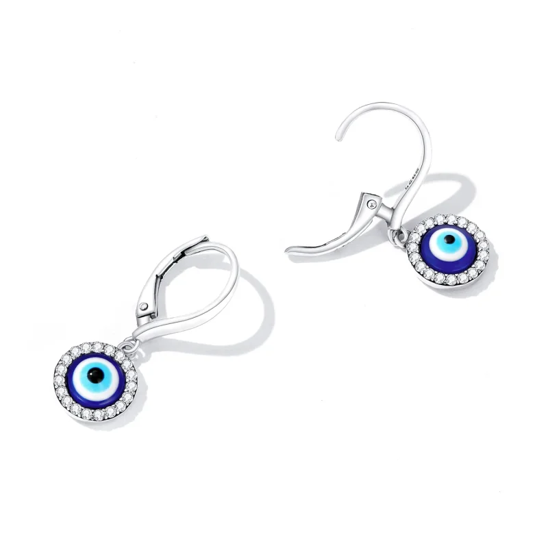 (image for) PANDORA Style Resin Devil Eye Hoop Earrings - BSE638 - View 3