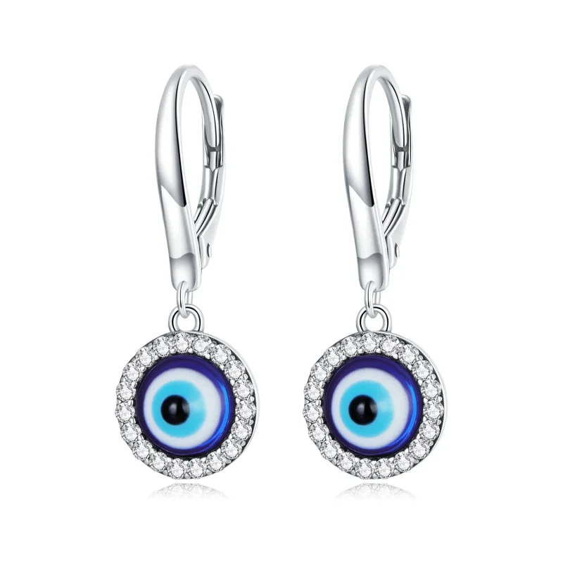 (image for) PANDORA Style Resin Devil Eye Hoop Earrings - BSE638 - Product Image