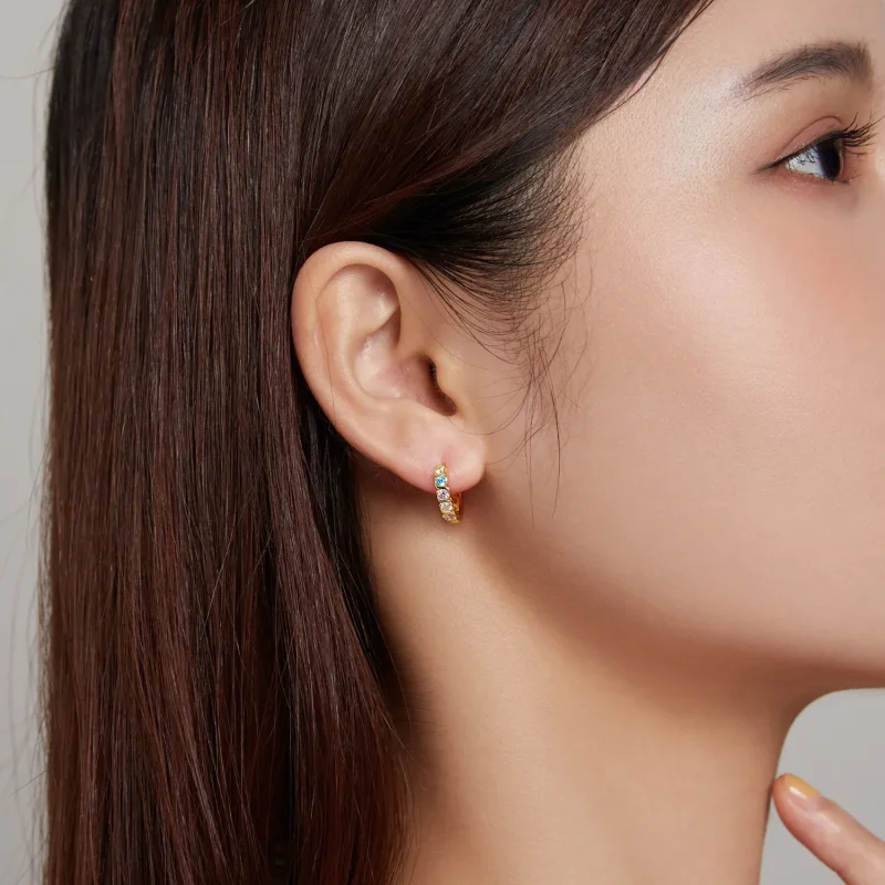 (image for) PANDORA Style Shine Hoop Earrings - SCE1166-B - View 4