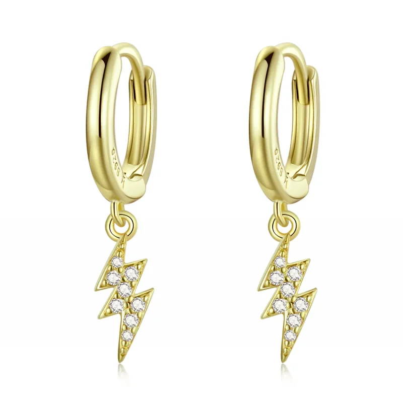 (image for) PANDORA Style Shine Lightning Hoop Earrings - SCE1262 - Product Image