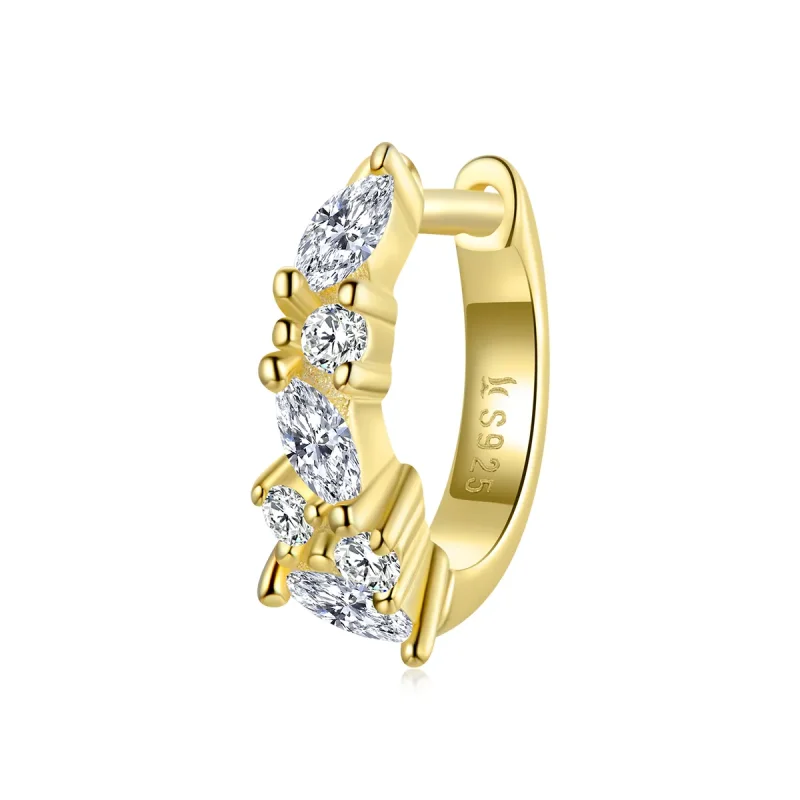 (image for) PANDORA Style Shiny White Zirconium Hoop Earrings - SCE1102 - Product Image