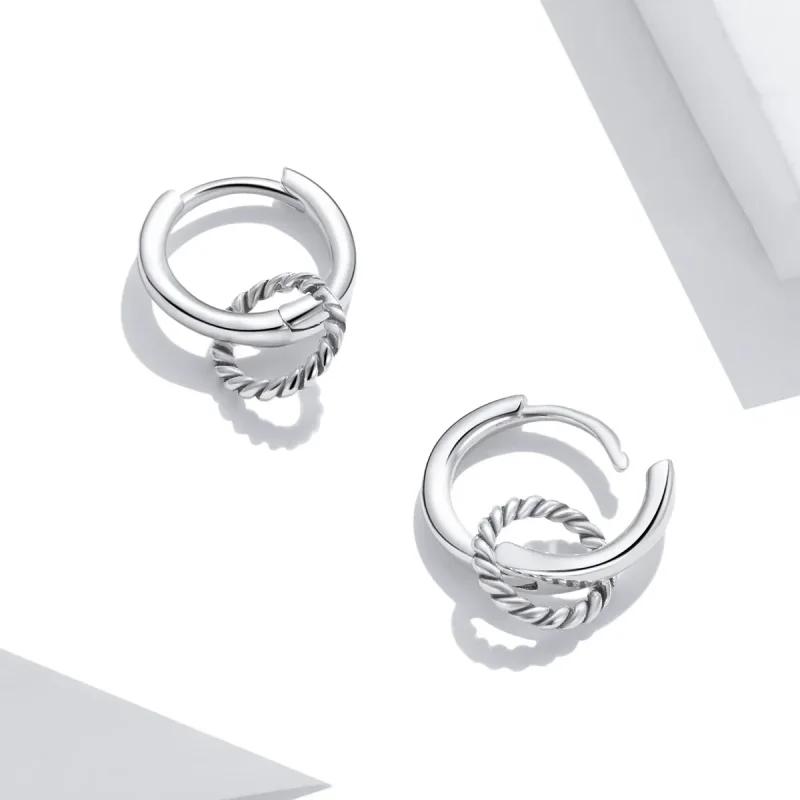 (image for) PANDORA Style Shuanghuan Hoop Earrings - SCE1199 - View 2