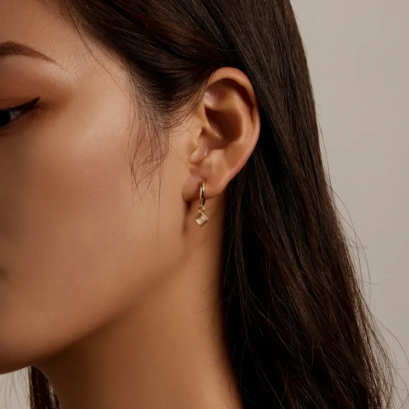 (image for) PANDORA Style Simple Geometry Hoop Earrings - SCE1322 - View 3