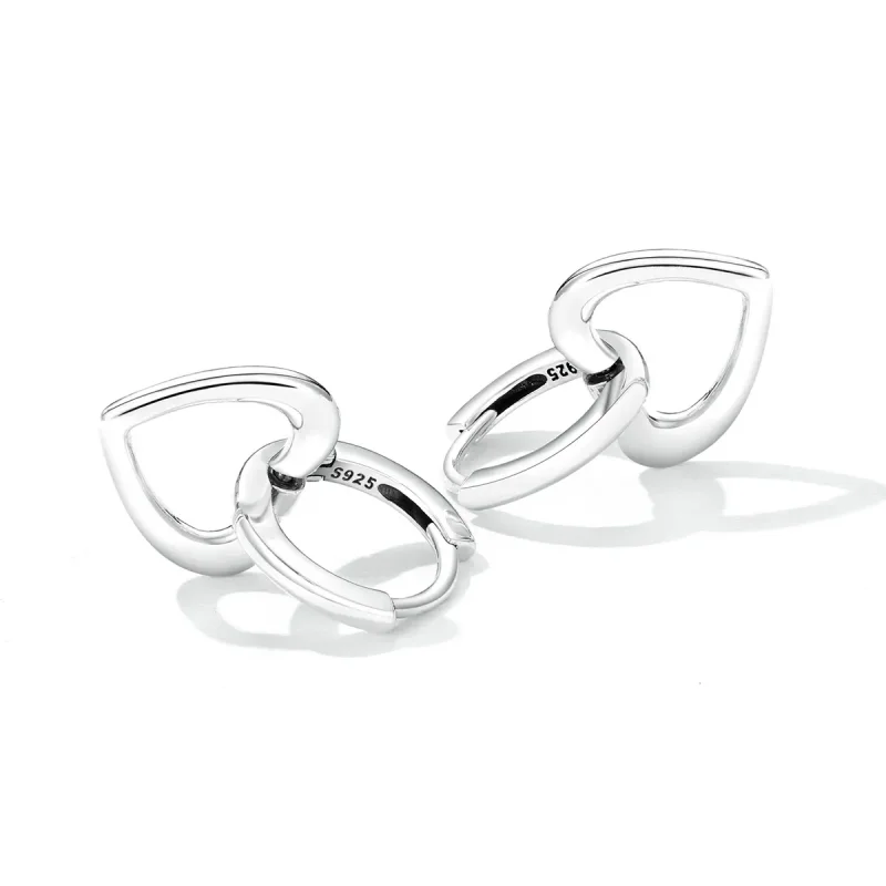 (image for) PANDORA Style Simple Love Hoop Earrings - SCE1394 - View 2