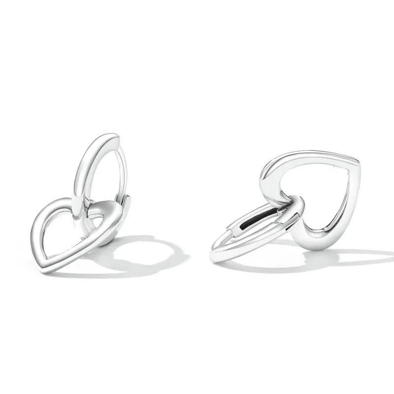 (image for) PANDORA Style Simple Love Hoop Earrings - SCE1394 - View 3