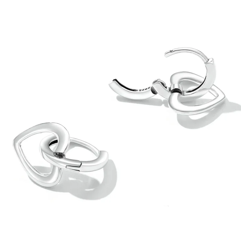 (image for) PANDORA Style Simple Love Hoop Earrings - SCE1394 - View 4