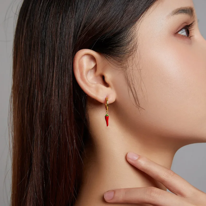 (image for) PANDORA Style Small Pepper Hoop Earrings - SCE1206 - View 3