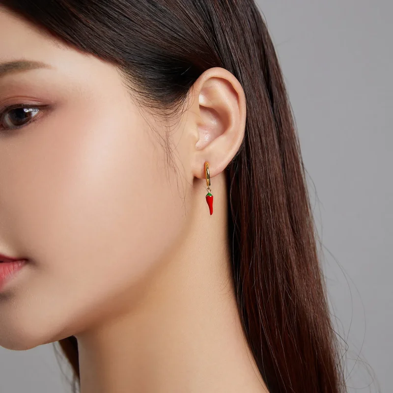 (image for) PANDORA Style Small Pepper Hoop Earrings - SCE1206 - View 4