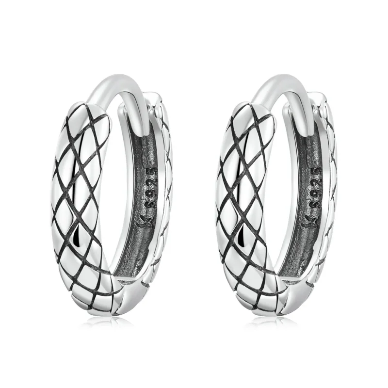 (image for) PANDORA Style Snake Pattern Hoop Earrings - SCE1354 - Product Image