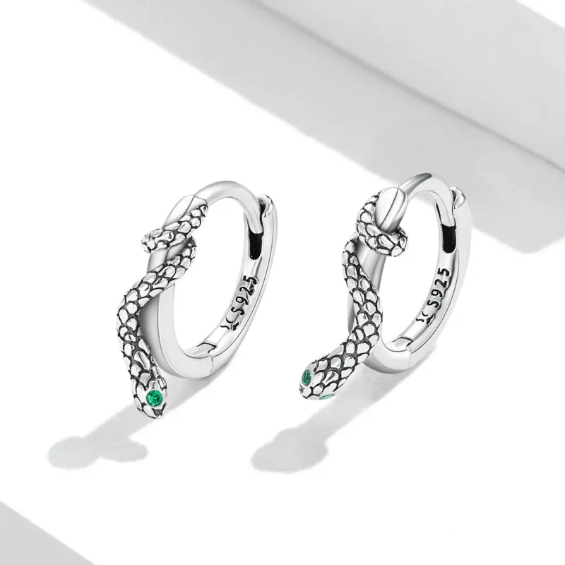(image for) PANDORA Style Spirit Snake Hoop Earrings - SCE1357 - View 2