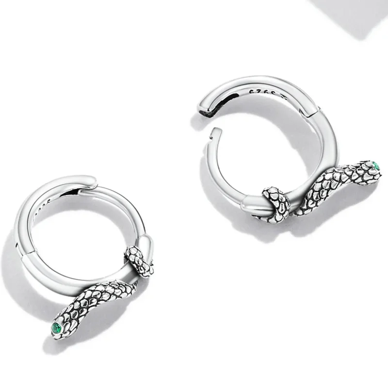 (image for) PANDORA Style Spirit Snake Hoop Earrings - SCE1357 - View 4
