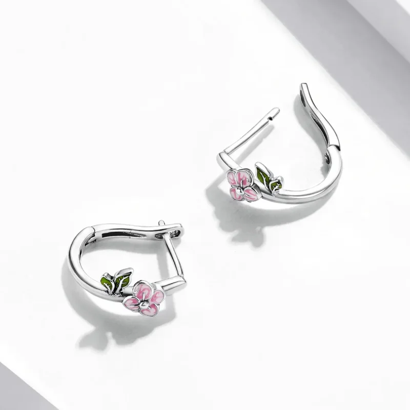 (image for) PANDORA Style Spring Cherry Blossoms Hoop Earrings - SCE1287 - View 3