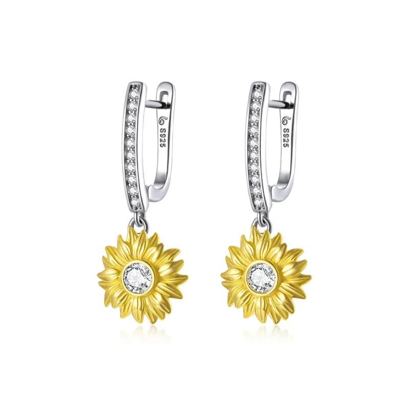 (image for) PANDORA Style Sun Flower Hoop Earrings - BSE469 - Product Image
