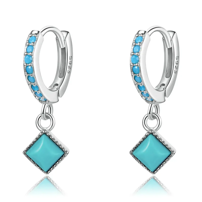(image for) PANDORA Style Turquoise Hoop Earrings - SCE1307 - Product Image