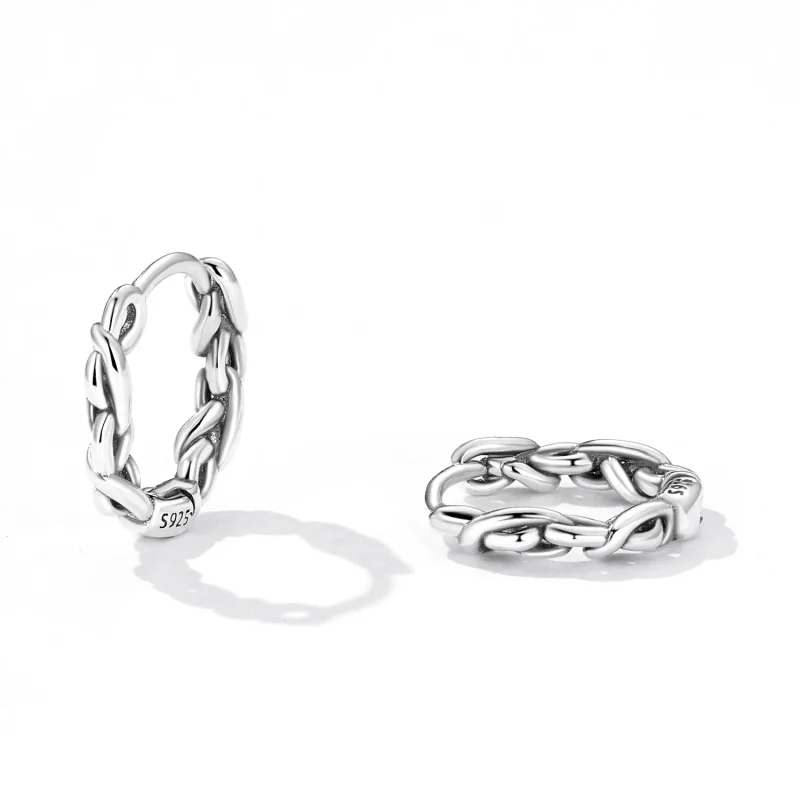 (image for) PANDORA Style Twisted Rope Hoop Earrings - SCE1432 - View 2