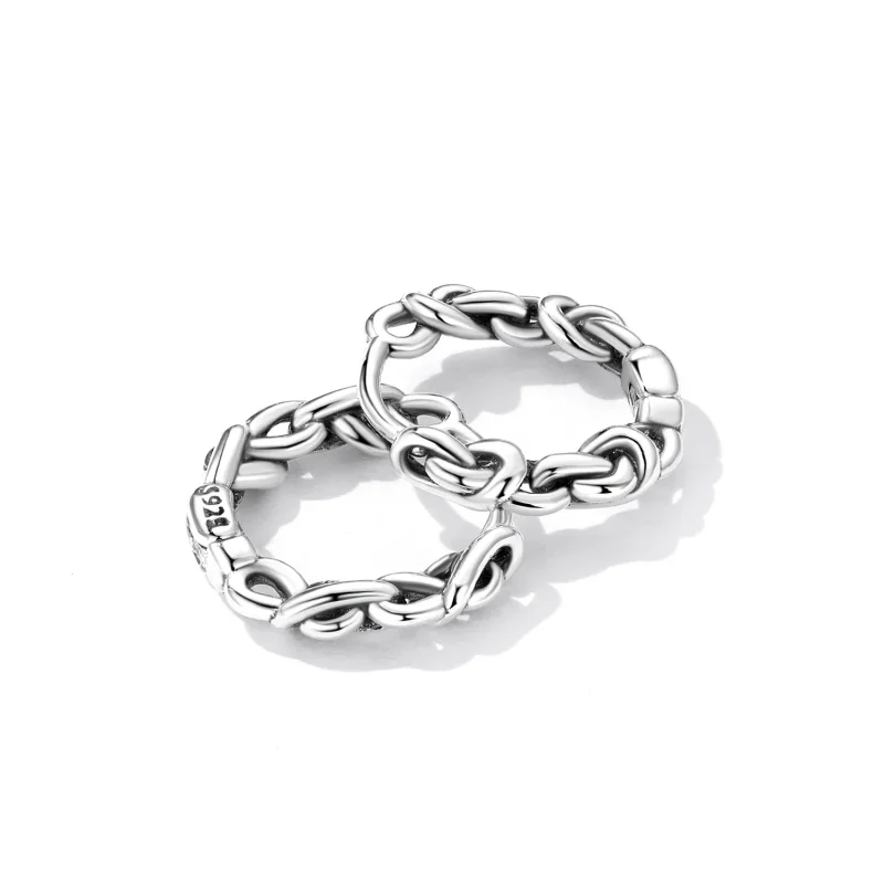 (image for) PANDORA Style Twisted Rope Hoop Earrings - SCE1432 - View 3