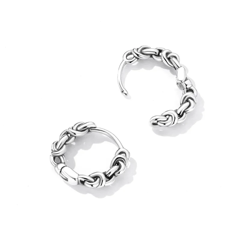 (image for) PANDORA Style Twisted Rope Hoop Earrings - SCE1432 - View 4